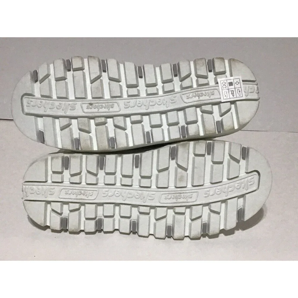 Skechers Shindigs Renegade Sneaker Sz 7 White Leather Chunky Boots Retro Chic